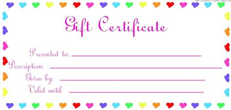 Gift certificate template word, Printable gift certificate, Free printable gift certificates