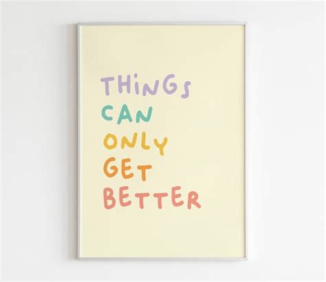 Things can only get better lyrics print / D:Ream / Colourful | Etsy