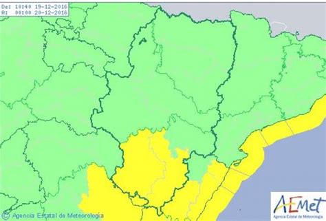 Aviso amarillo por nieve en Gúdar y Maestrazgo y por bajas temperaturas