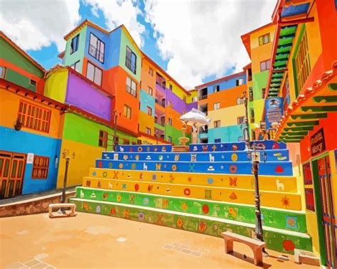 Guatape Colorful Houses Paint By Numbers - Numeral Paint Kit