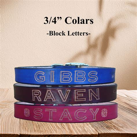 Custom Name Leather Dog Collars – Handmade for Puppies to XL Dogs ...