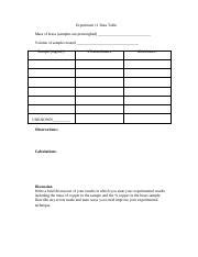 111B Lab Report And Postlab Questions Pdf Experiment 11 Data Table