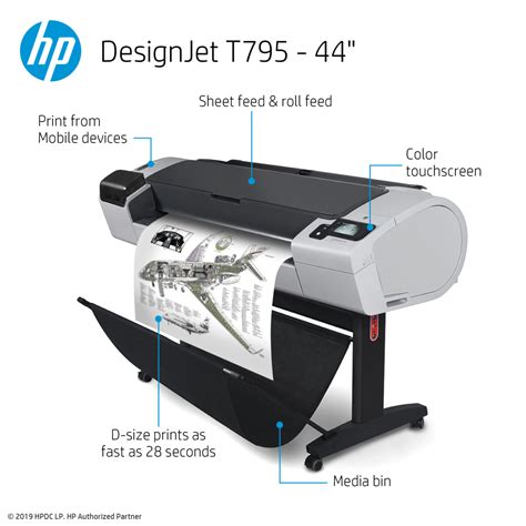 HP DesignJet T795 Large Format Wireless Printer 44 With Mobile