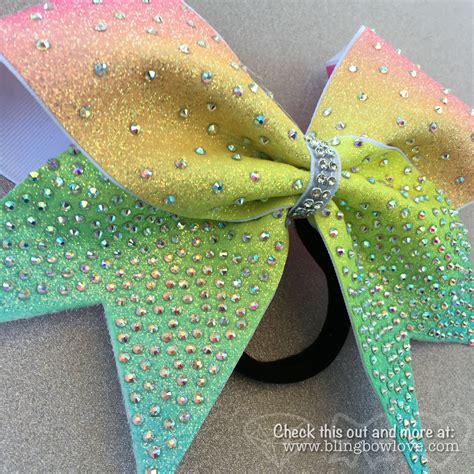 Spring Bling Bow Rainbow Cheer Bow Rhinestone Cheer Bow In