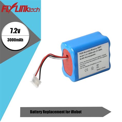 Flylinktech 7 2v 3000mAh Ni MH Mint 5200 Battery Replacement For IRobot