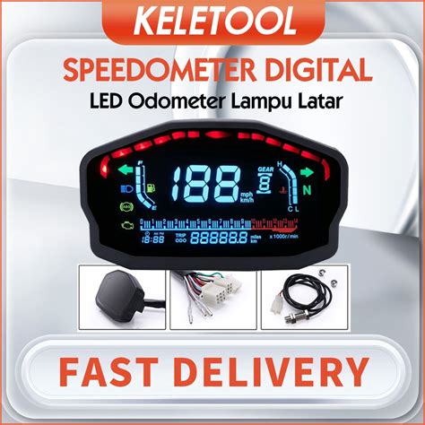 Jual Speedometer Digital LED Odometer Lampu Latar Sepeda Motor LED LCD