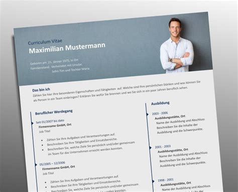 Bewerbung Layout Lebenslauf Beispiel