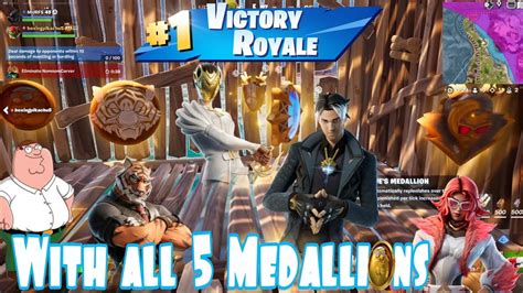 Fortnite Victory Royale Duos And Collecting All 5 Medallions Chapter 5