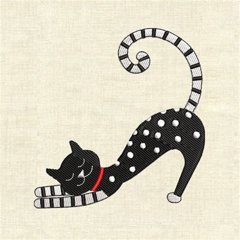 Machine Embroidery Designs Hanging Cat Etsy