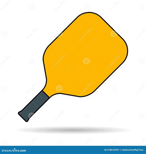 Pickleball Racket Sport Indoor Paddle Shadow Icon Web Flat Symbol