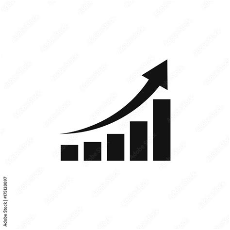 Growing Graph Icon Vector Isolated Flat Style Symbol Stock Vector