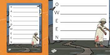 Halloween Acrostic Poem Template Teacher Made Twinkl