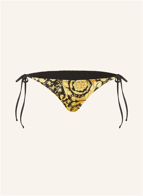 VERSACE Triangel Bikini Hose In Schwarz Dunkelgelb