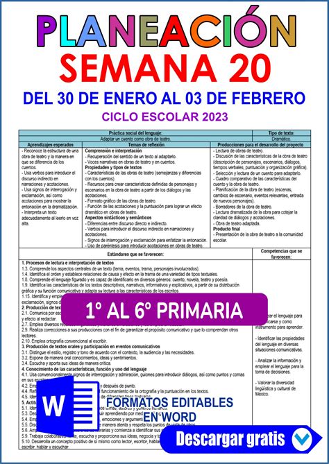 Planeaci N Semana Del De Enero Al De Febrero Primaria En