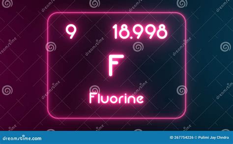 Modern Periodic Table Fluorine Element Neon Text Illustration Stock Illustration Illustration