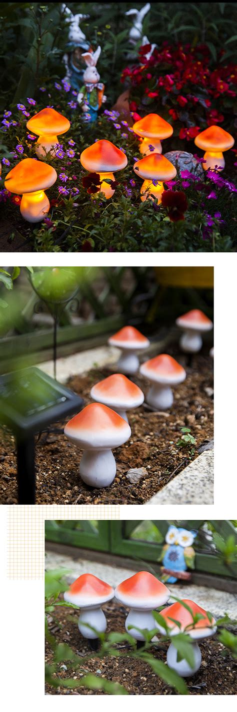 Solar Powered Garden Mushroom Lights - Waterproof - ApolloBox