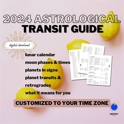 Printable Astrology Transit Guide Customized To Your Time Zone Lunar