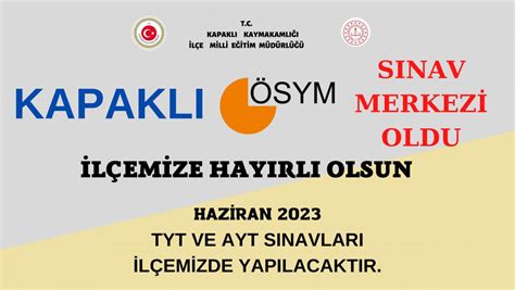 Kapaklı ÖSYM Sınav Merkezi Oldu