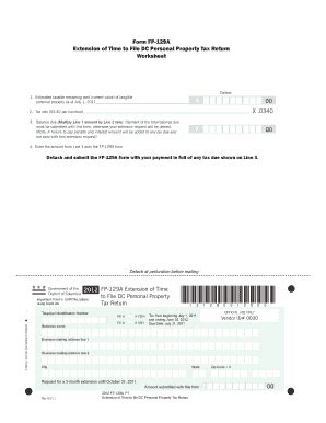 Form Fp A Extension Of Time To File Dc Personal Property Tax Return