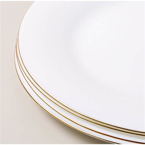 Ksp Opal Banded Glass Dinner Plate Whitegold Kitchen Stuff Plus