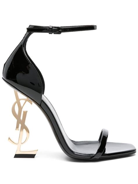 Saint Laurent Opyum Mm Ysl Heel Sandals Black Farfetch In