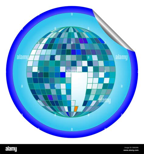 Disco Ball Blue Sticker Stock Vector Image Art Alamy