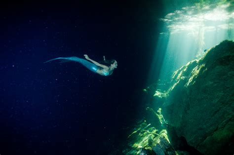 Underwater Freediving Mermaid Model And Freediving Model Mermaids In Motion