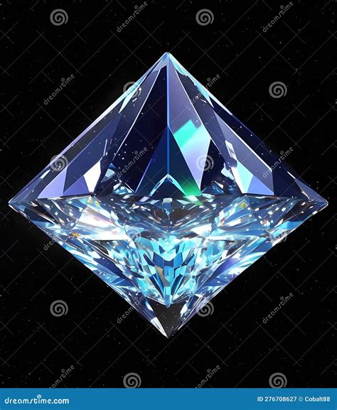 Beautiful Gemstone Isolated On Black Background, Shiny Sparkling