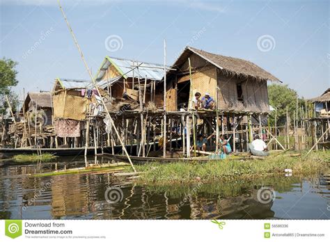 Lifestyle On The Lake Inle Myanmar Editorial Photo Image Of