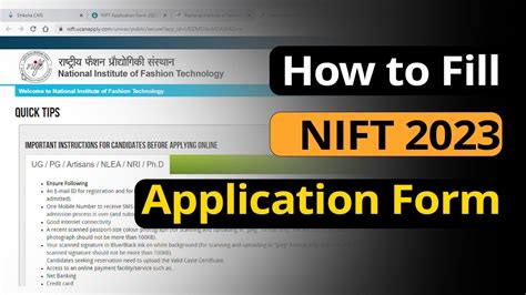 How To Fill Nift 2023 Registration Form Step By Step Application Process Youtube