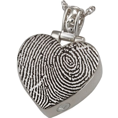 Heart Filigree Bail Fingerprint Cremation Pendant Lone Star Cremation