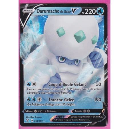 Carte Pokemon Darumacho De Galar V Epee Et Bouclier Voltage