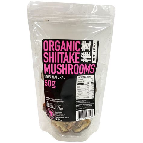 Shiitake Mushrooms Organic 50g Spiral Broome Natural Wellness