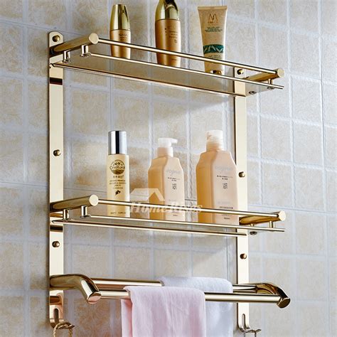 Designer Three Layer Stainless Steel Bathroom Shelves