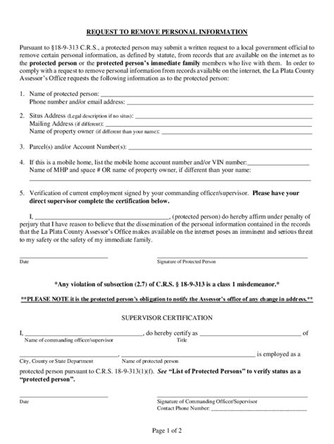 Fillable Online Personal Data Removal Request Form Fax Email Print