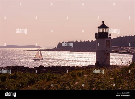 Marshall Point Lighthouse in Port Clyde, Maine Stock Photo - Alamy