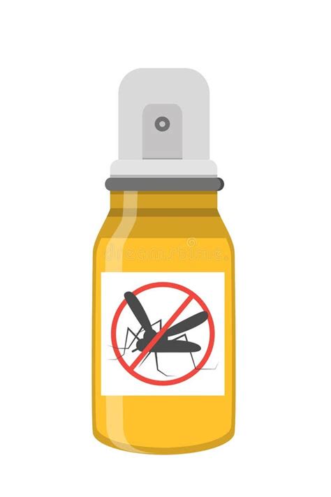 Repellent Spray Vector Yellow Bottle Against Insects Protection From