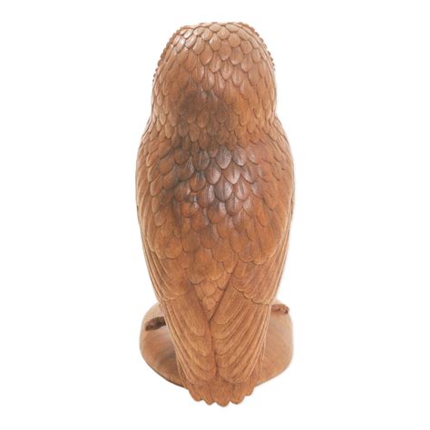 UNICEF Market | Handcrafted Wood Bird Sculpture - Night Owl