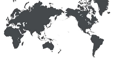 Mapa Del Mundo Centrado En El Pacifico Vector En Vecteezy