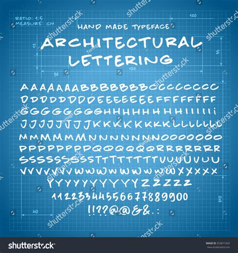 Hand Made Font Architectural Lettering Custom Stock Vector (Royalty ...