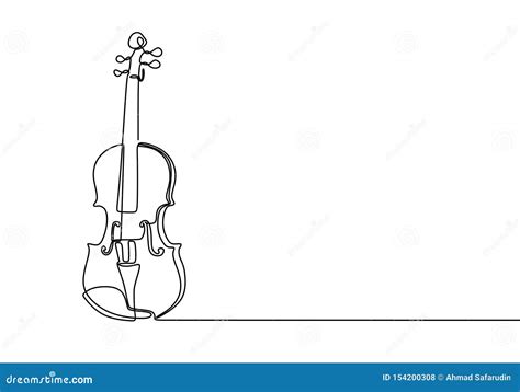 Violin Continuous Line Drawing Minimalist Design Stock Vector