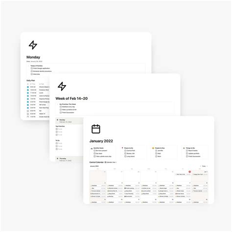 Notion Planner Template Pack: Daily, Weekly & Monthly Planners & Gridfiti