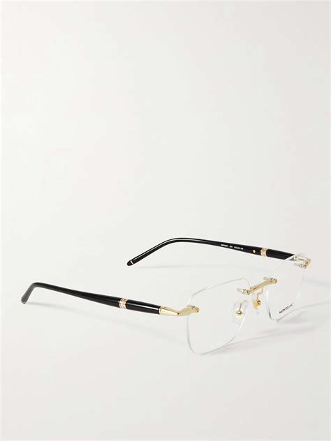 Montblanc Meisterst Ck Rimless Square Frame Acetate And Gold Tone