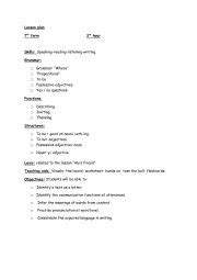 Rd Hour Lesson Plan Aly S Friend Esl Worksheet By Fatma