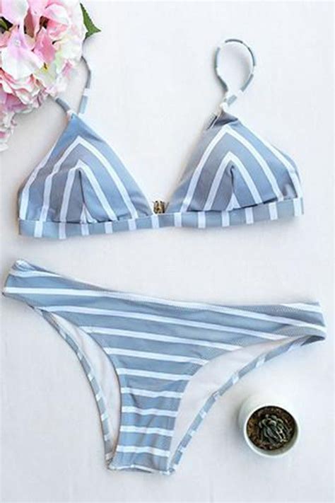 Cupshe Sea Of Me Stripe Bikini Set Striped Bikini Sets