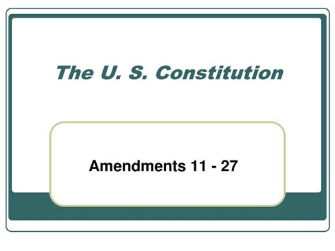 The U S Constitution Amendments Ppt Download