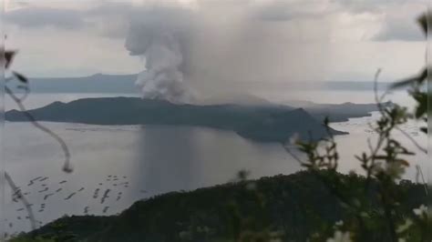 Taal Volcano Spews Kilometer High Ash Column Youtube