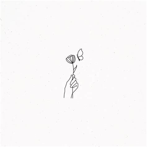 A Drawing Of A Hand Holding A Flower