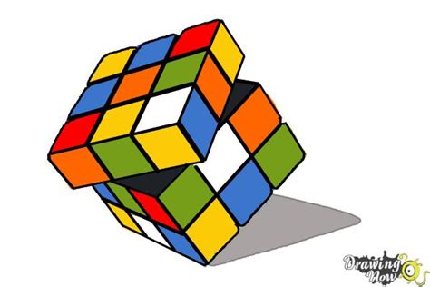 How To Draw A Rubik S Cube Drawingnow