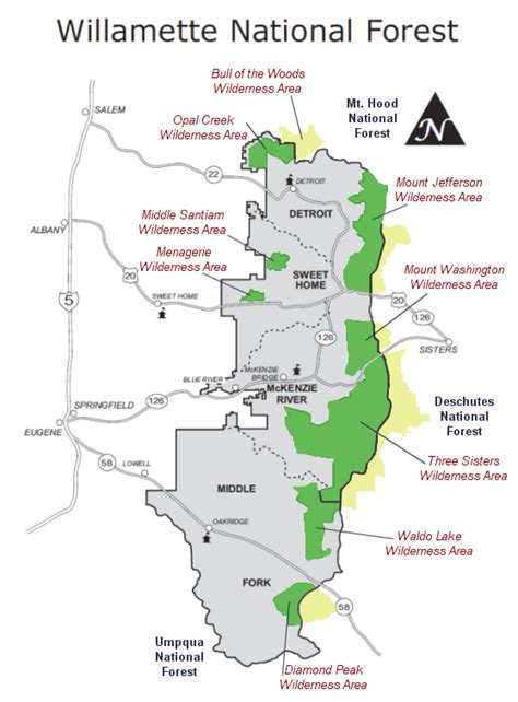 Willamette National Forest Maps